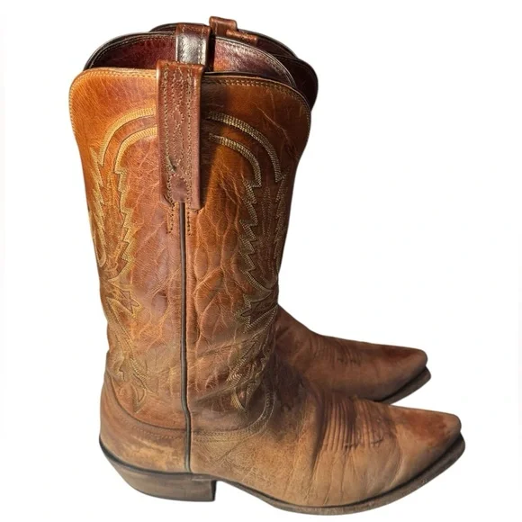 Vintage Lucchese N1547.54 Crayton Mad Dog Snip Toe Men’s 10 EE Cowboy Boots - Picture 4 of 16